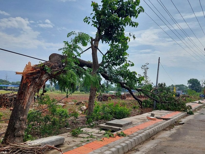  कञ्चनपुरमा हावाहुरीले छानो भत्किँदा दुई मजदुर घाइते