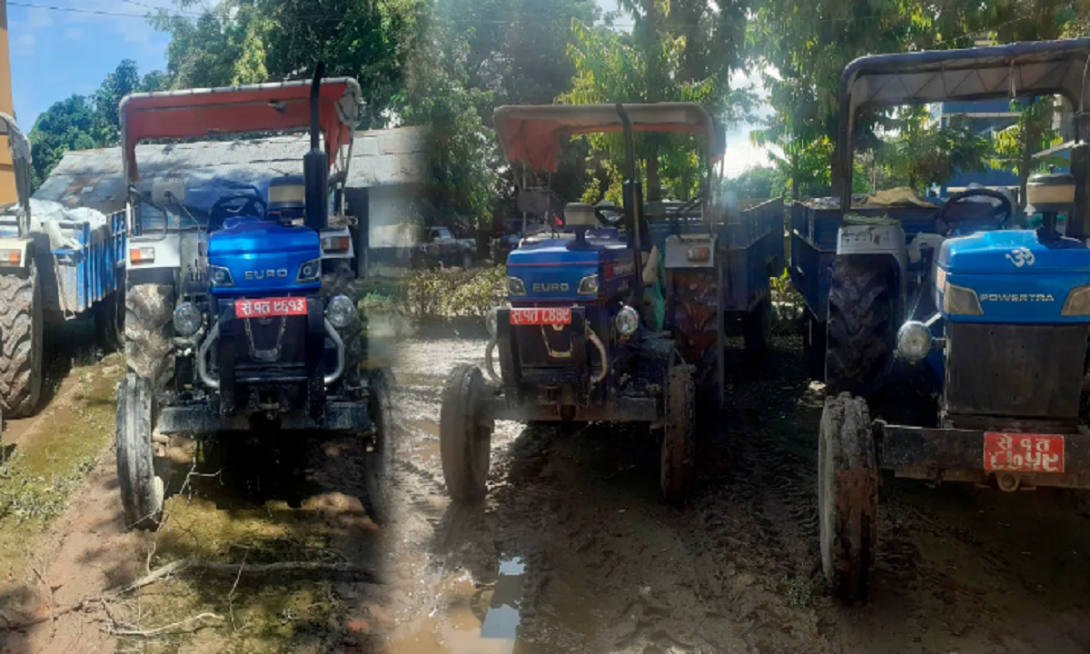 खुटीया खोलाबाट नियन्त्रण लिइएको ११ ट्याक्टरलाई जरिवाना गरी छोडियो 