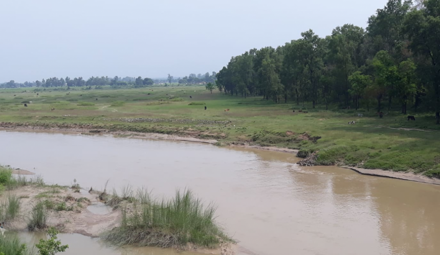 कैलालीको श्रीलङ्कामा कर्णाली नदीले १५ विघा नदी कटान