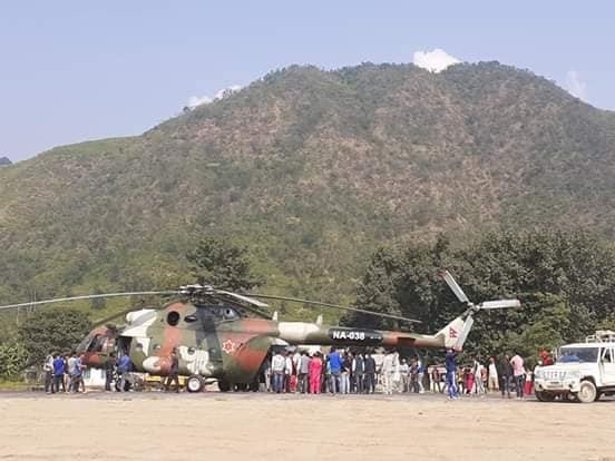 मूख्यमन्त्रीको पहलमा घाईतेको  हेलिकोप्टर मार्फत उद्धार