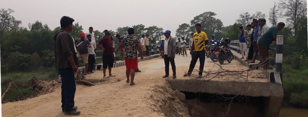 कैलालीमा जमिन भासिँदा दुर्घटनाको जोखिम बढ्यो